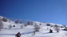 Con gli sci sulla neve (archivio)