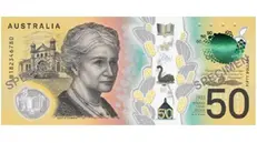 Un fac simile della nuova banconota da 50 dollari australiani