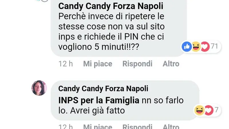 Uno dei commenti pungenti dell'admin della pagina Facebook