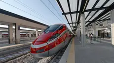 Un treno Frecciarossa in stazione a Brescia - Foto Marco Ortogni/Neg © www.giornaledibrescia.it