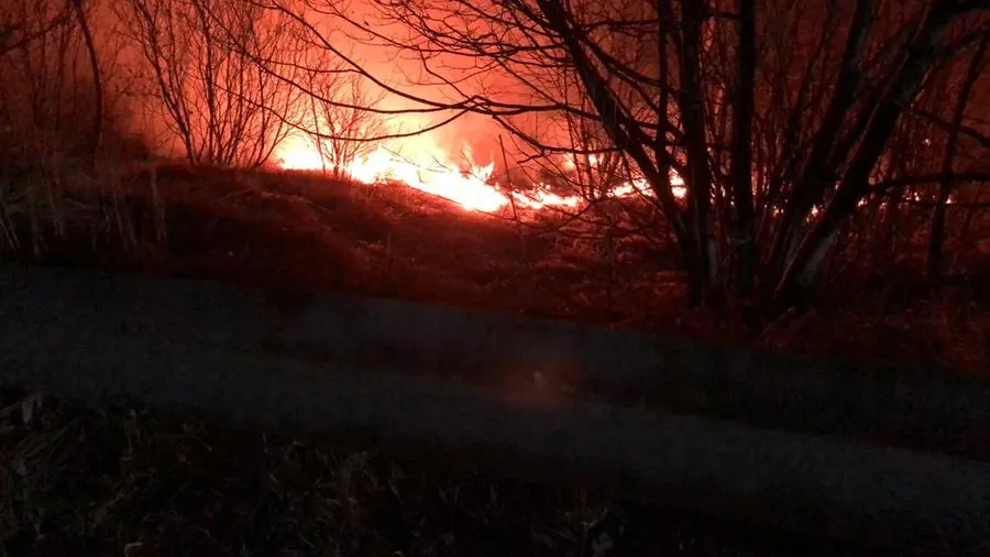Incendio nei boschi di Lumezzane
