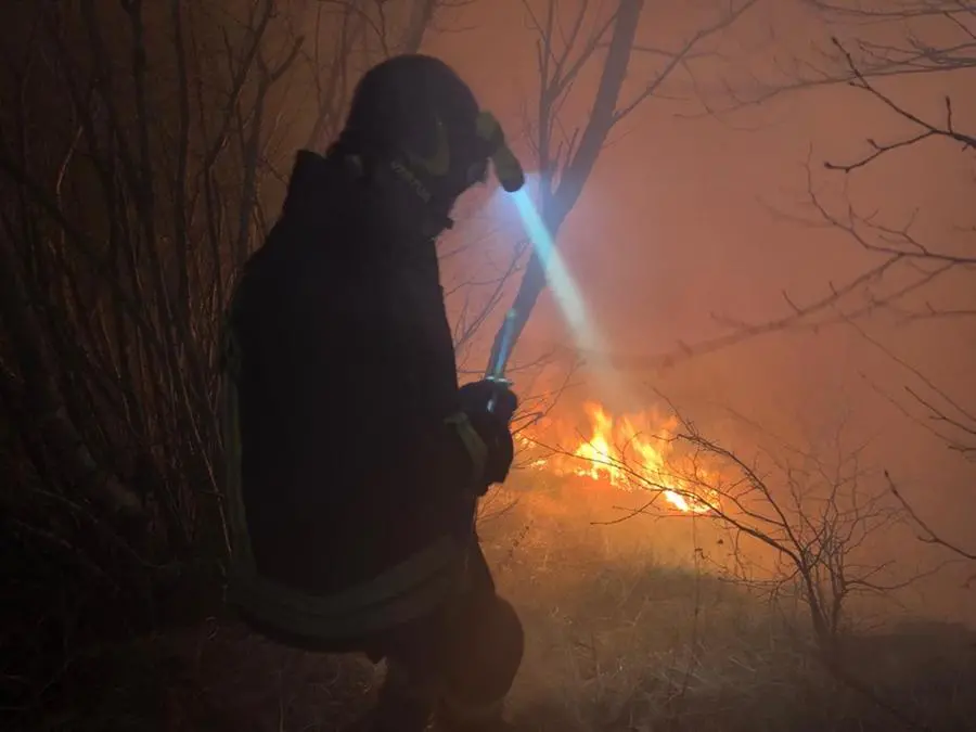 Incendio nei boschi di Lumezzane
