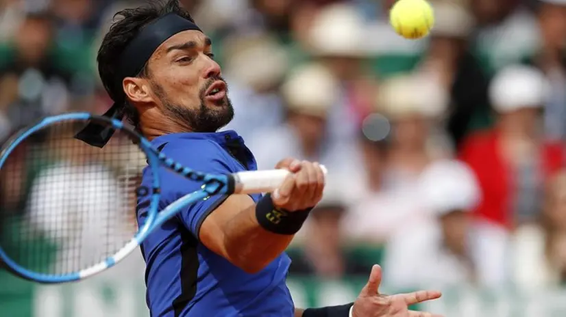 Fabio Fognini durante la semifinale contro Nadal - Foto Ansa/Epa Sebastien Nogier © www.giornaledibrescia.it