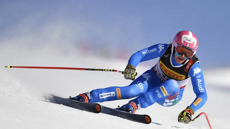 Nadia Fanchini durante la discesa