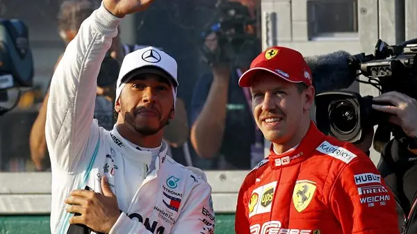 Lewis Hamilton e Sebastian Vettel - Foto Ansa/Epa Diego Azubel
