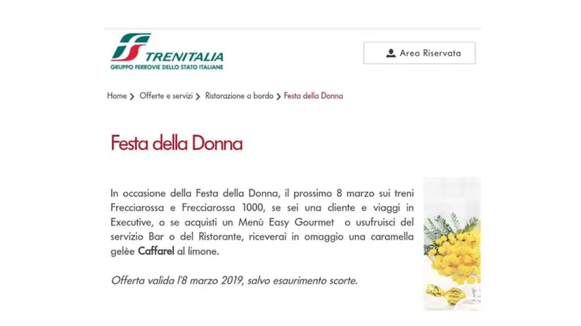 L'offerta di Trenitalia per la Festa della Donna