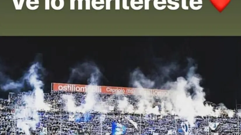 La storia di Instagram che Mario Balotelli ha voluto dedicare alla Curva Nord - © www.giornaledibrescia.it