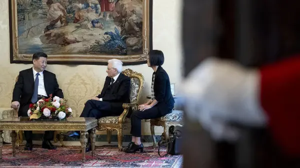 Il presidente della Repubblica Mattarella nell'incontro al Quirinale con il presidente cinese Xi Jinping - Foto Quirinale Press Office