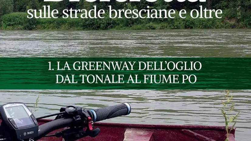 Le copertine dei quattro volumi In bicicletta sulle strade bresciane e oltre. La ciclovia dell’Oglio, le ciclabili del Garda da Idro a Mantova, da Brescia a Verona tra colline e lago e scoprire la pianura da Brescia a Milano