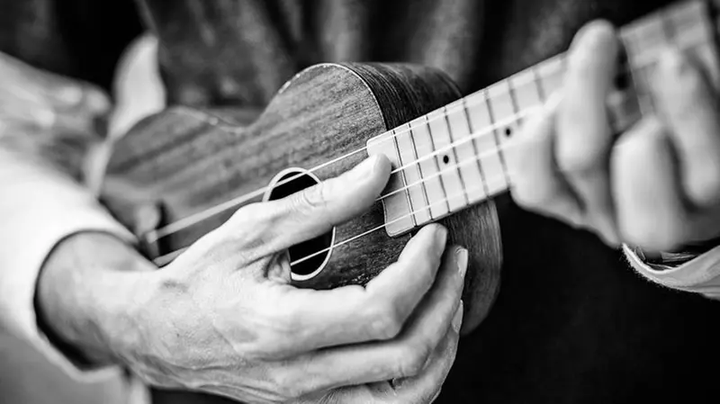 Aldo Bicelli all'ukulele - Foto Roberto Ricca