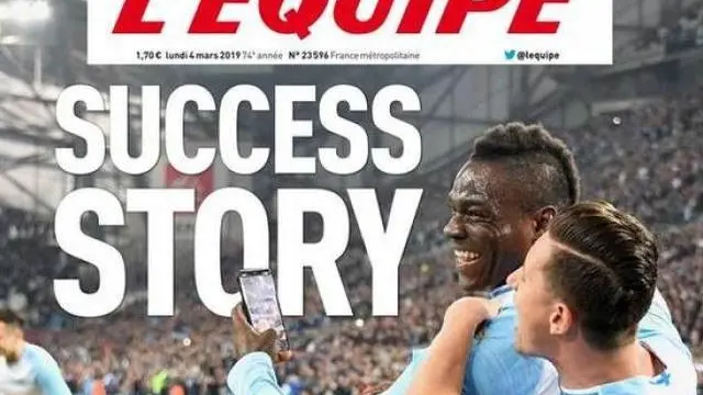 La prima pagina di lunedì del quotidiano L'Equipe