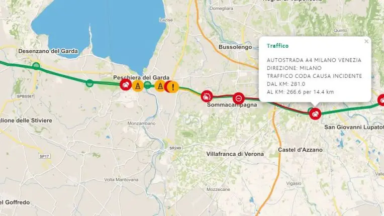 Incidenti in A4, fino a 12 km di code © www.giornaledibrescia.it