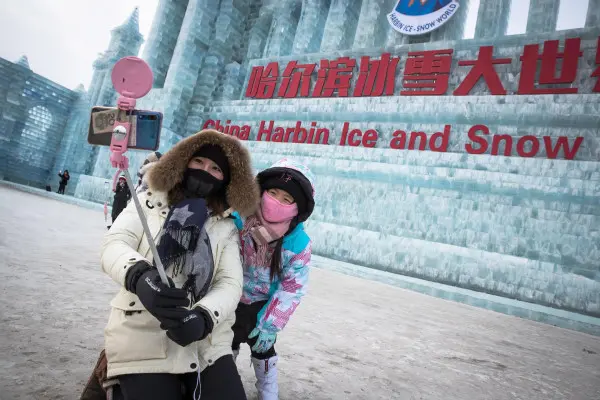 La città di ghiaccio allestita ad Harbin, in Cina