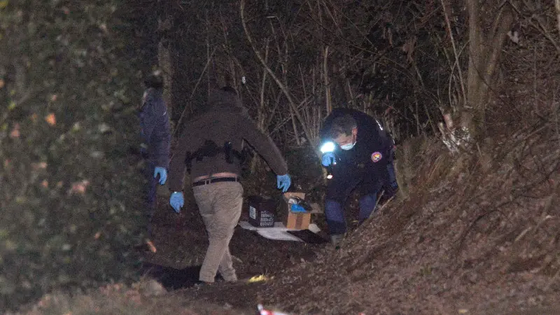 Il luogo del ritrovamento del cadavere ad Erbusco