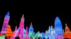 La città di ghiaccio allestita ad Harbin, in Cina