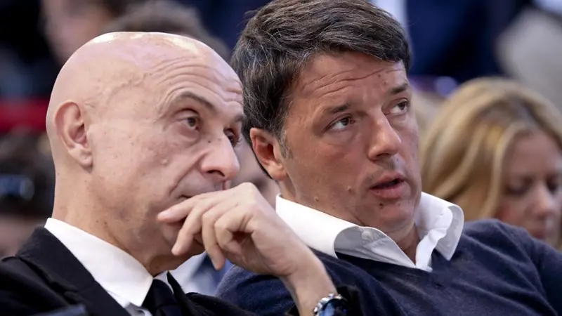 Marco Minniti e Matteo Renzi - Foto Ansa/Ciro Fusco