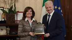 Il maestro pasticciere Iginio Massari ricevuto a Roma dalla presidente del Senato Elisabetta Casellati - Foto tratta da Fb