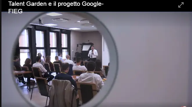 Un frame del video di Talent Garden girato in sala Libretti - Foto tratta da Fb