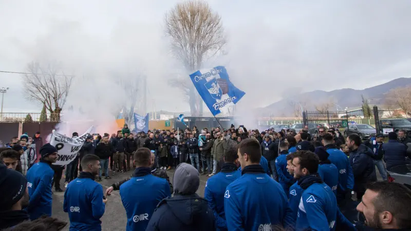 In 250 per incitare la squadra alla vigilia di Brescia-Benevento