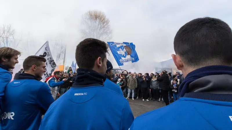 In 250 per incitare la squadra alla vigilia di Brescia-Benevento