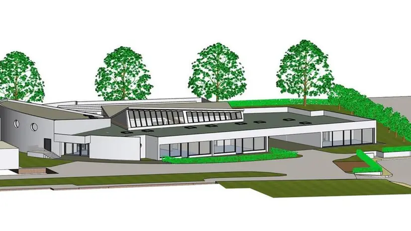 Una resa grafica del progetto del nuovo asilo che sorgerà a Manerba