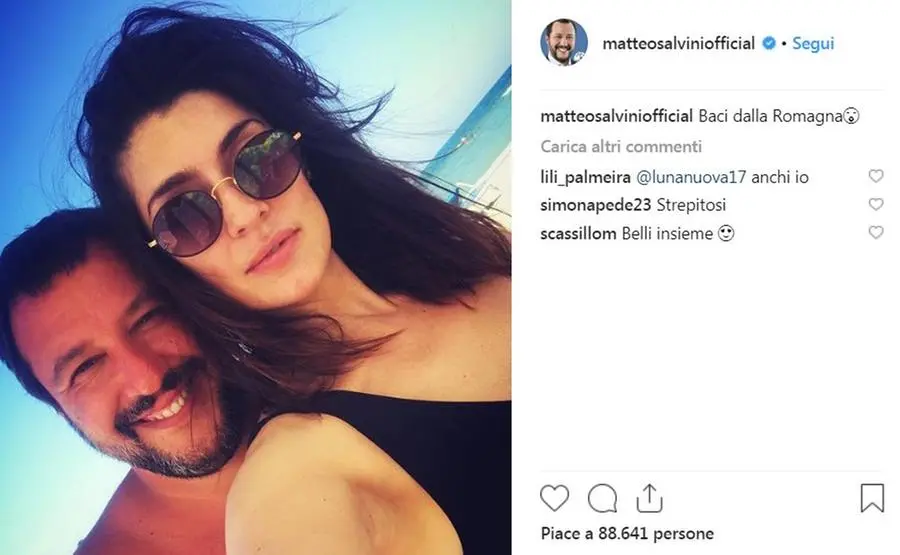 Salvini e Isoardi su Instagram