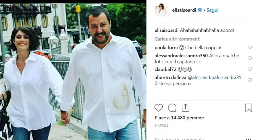 Salvini e Isoardi su Instagram