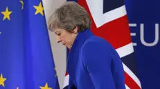 La premier inglese Theresa May dopo il suo intervento