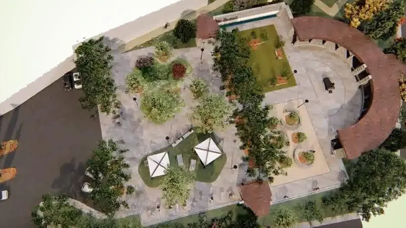 Terzo progetto. Apertura massima con giardino armonizzato al contesto