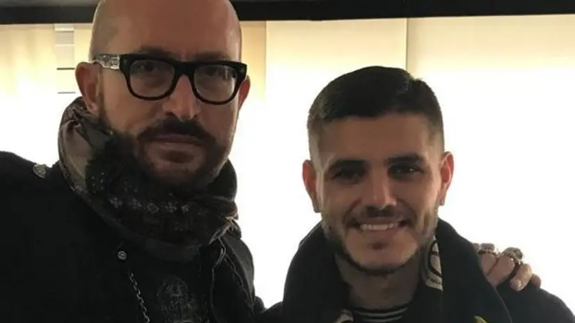 Due punte. Il discografico bresciano Giacomo Maiolini con l’argentino Mauro Icardi, attaccante dell’Inter