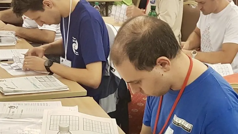 Matteo concentrato durante il campionato mondiale