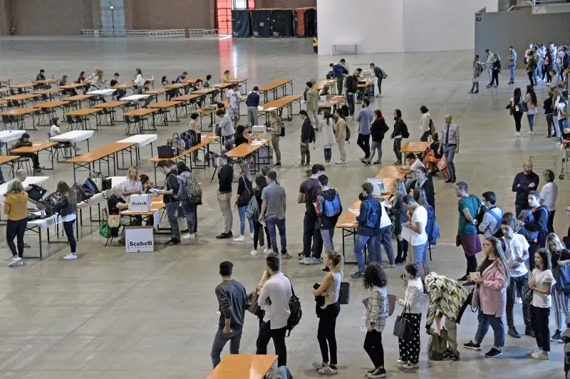 Momenti dal test di medicina di questa mattina al Brixia Forum