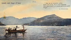 Una cartolina d'epoca del lago d'Iseo © www.giornaledibrescia.it