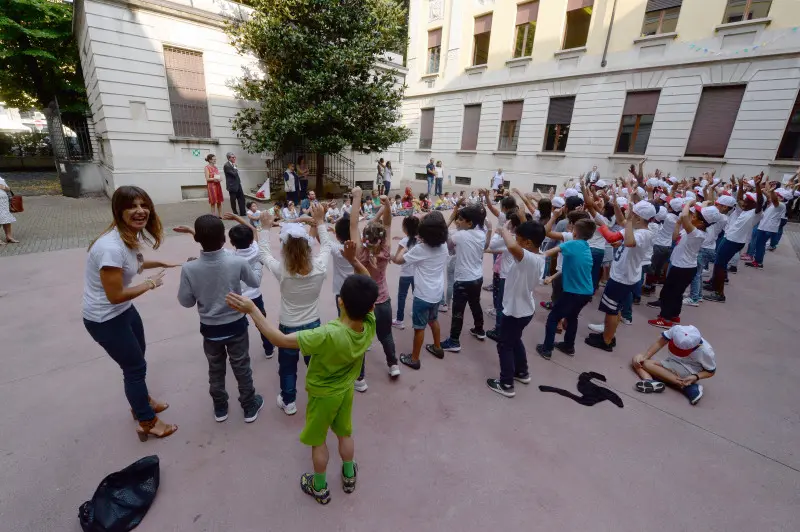 Primo giorno di scuola alla primaria Manzoni