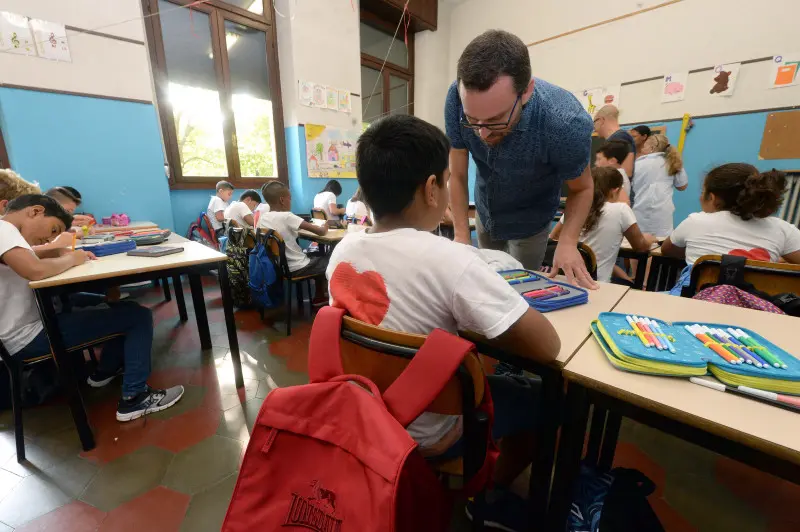 Primo giorno di scuola alla primaria Manzoni
