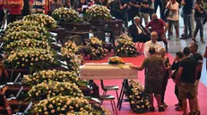 Alcuni momenti dei Funerali di Stato di questa mattina a Genova - Foto Ansa © www.giornaledibrescia
