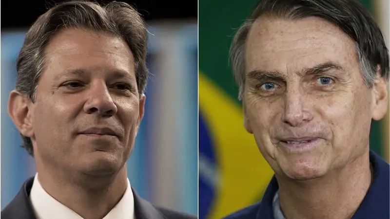 Haddad, a sinistra, e Bolsonaro - Foto Ansa/Ap Silvia Izquierdo