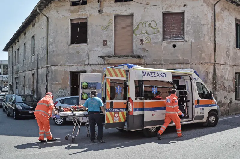 I soccorsi in via Sant'Orsola, a Caionvico