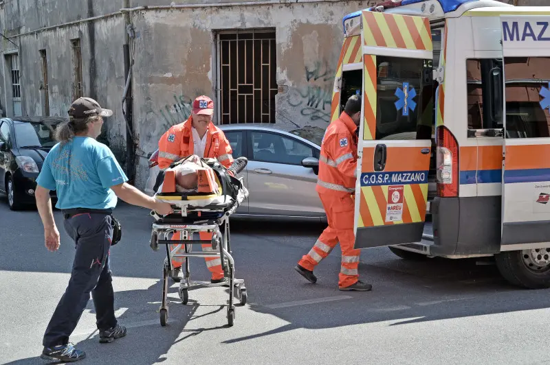 I soccorsi in via Sant'Orsola, a Caionvico