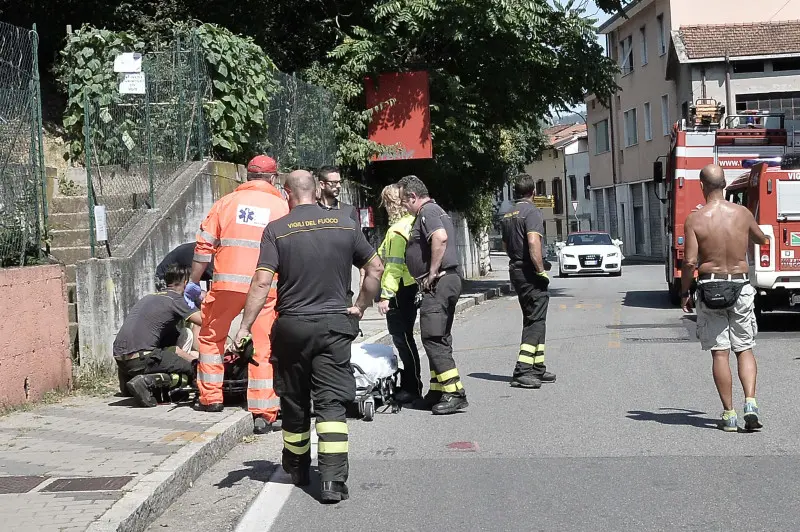 I soccorsi in via Sant'Orsola, a Caionvico