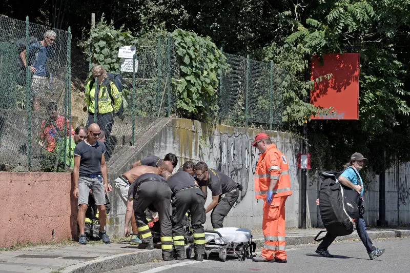 I soccorsi in via Sant'Orsola, a Caionvico