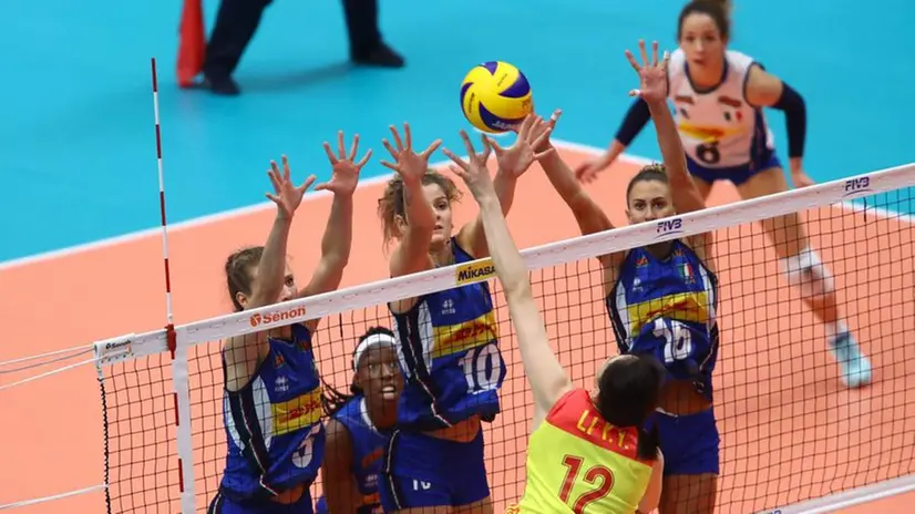 Un momento della partita tra Italia e Cina - Foto Facebook/Federazione Italiana Pallavolo