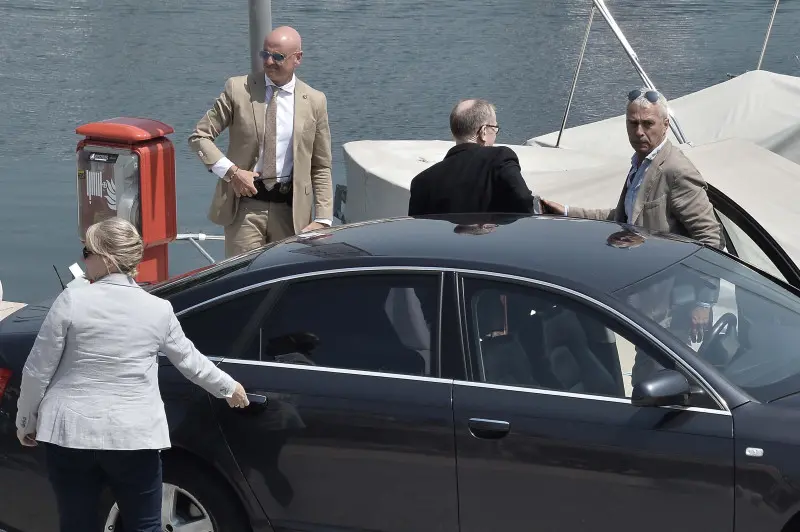 Theresa May in motoscafo da Padenghe a Sirmione