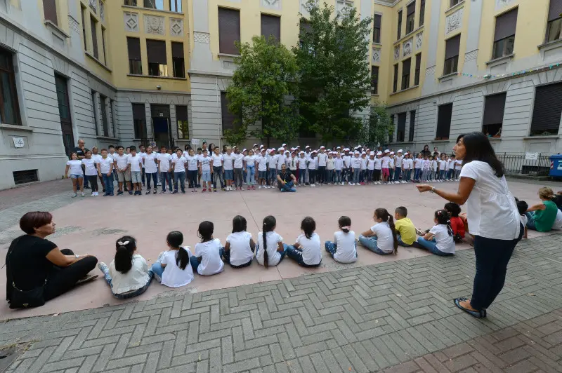 Primo giorno di scuola alla primaria Manzoni