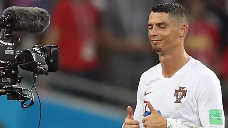 Ronaldo al Mondiale di Russia 2018 con la maglia del Portogallo - Foto Ansa/Epa Kiko Huesca