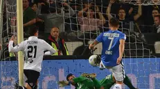 Con questo gol Torregrossa decise Spezia-Brescia il 17 aprile scorso - Foto © www.giornaledibrescia.it