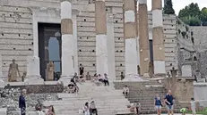 Già ieri il Capitolium è stato meta di molti turisti - Foto © www.giornaledibrescia.it