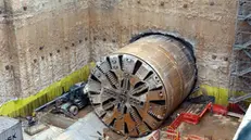 La talpa usata per scavare il tunnel della metropolitana di Brescia - Foto © www.giornaledibrescia.it