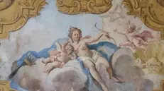 In via Trieste. Uno degli affreschi conservati a palazzo Duranti