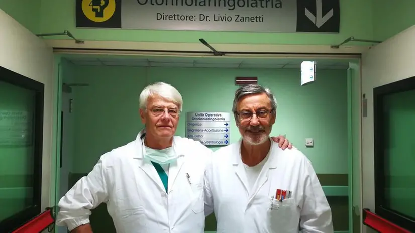 Otorinolaringoiatria. Zanetti e  a dx Giuseppe Colosini presidente Adamo